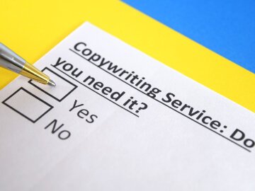 Tick box showing you should use a copywriter