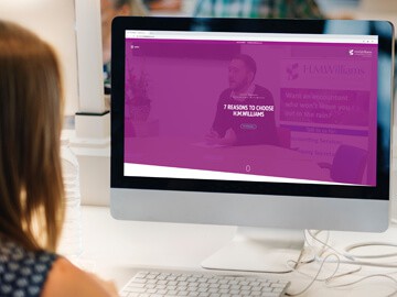 iMac showing HMWilliams Accountants home page