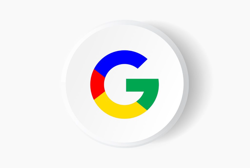 Capital letter G in the style of Google